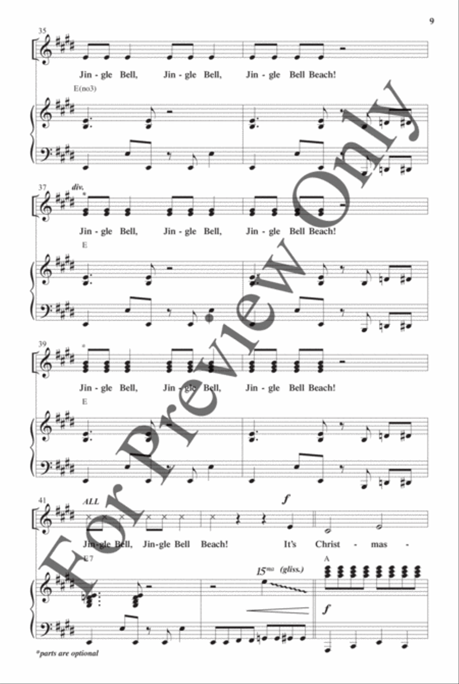 Jingle Bell Beach - Choral Book Choir scores gallery preview page 10
