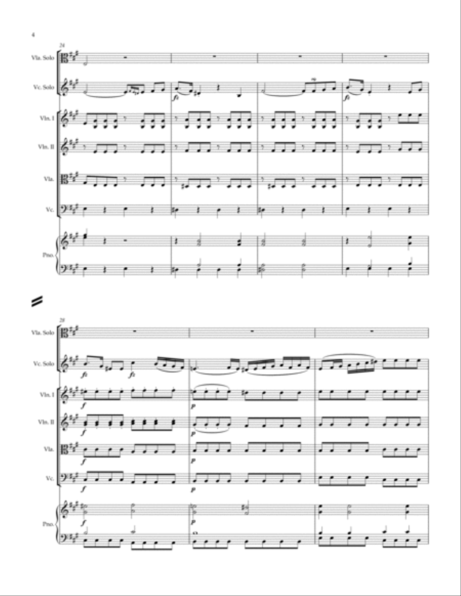 Adagio: Due Soli Strumenti a Corda Small Ensemble scores gallery preview page 4