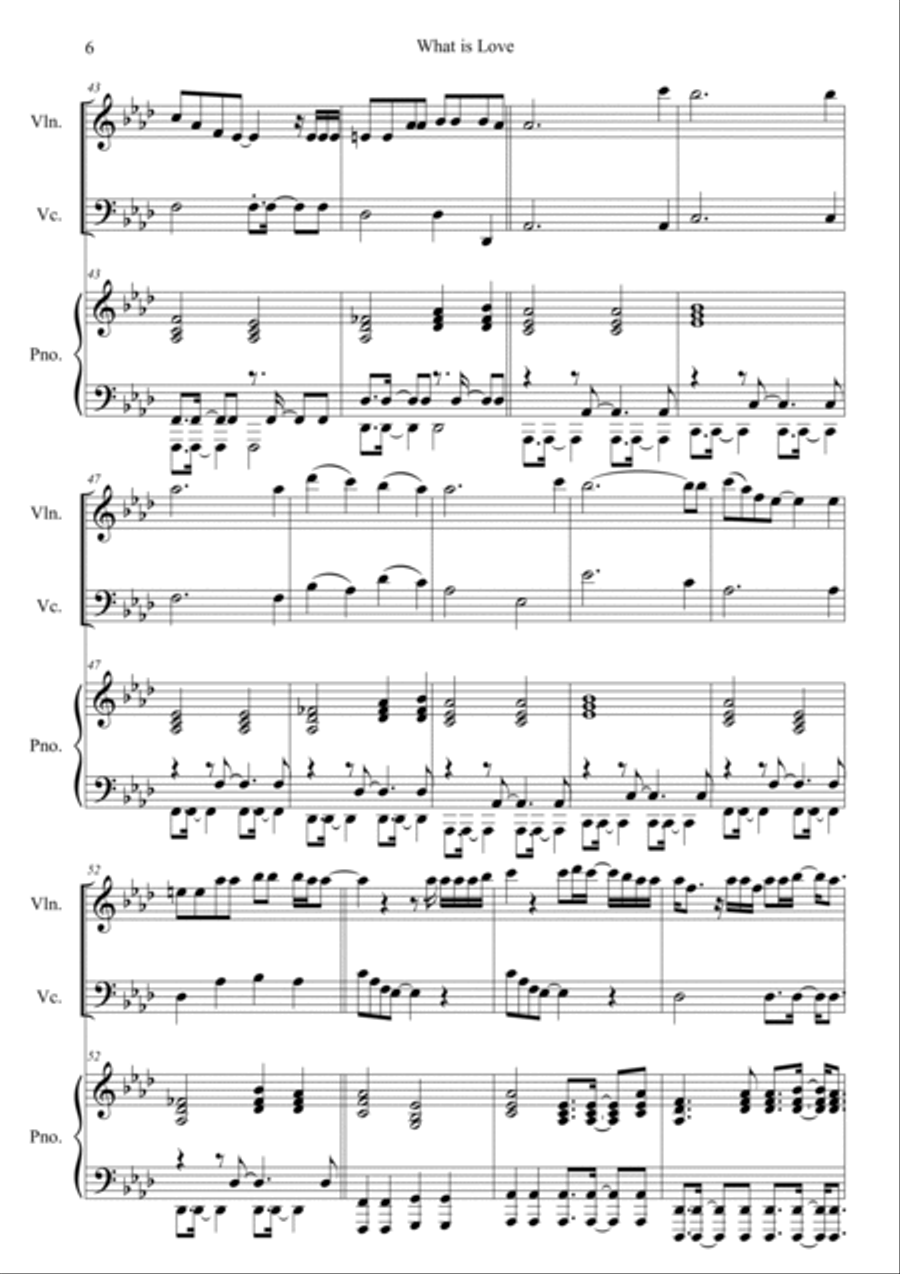 What Is Love? What Is Love? Piano Trio scores gallery preview page 6