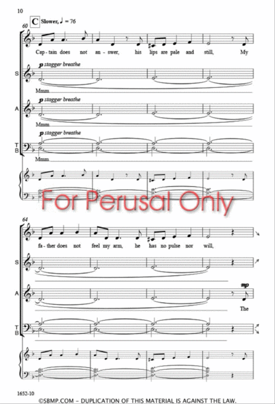 O Captain! My Captain! 4-Part scores gallery preview page 9