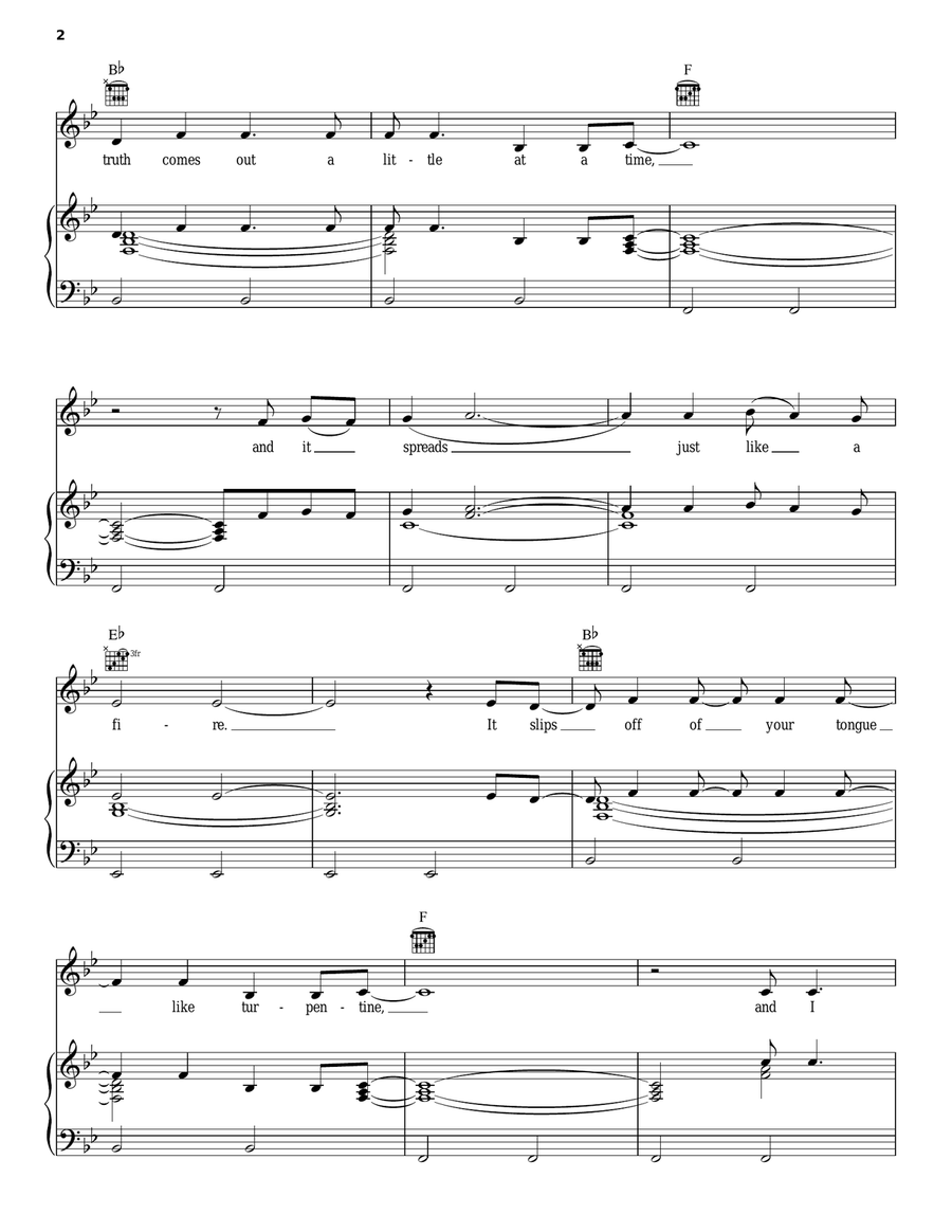 White Liar White Liar Piano, Vocal, Guitar scores gallery preview page 2