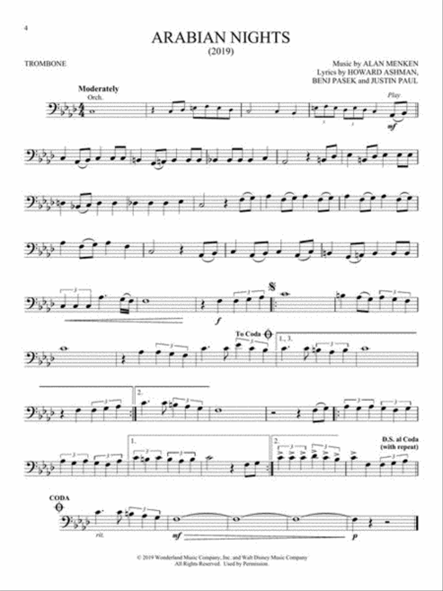 Aladdin Aladdin Trombone scores gallery preview page 4