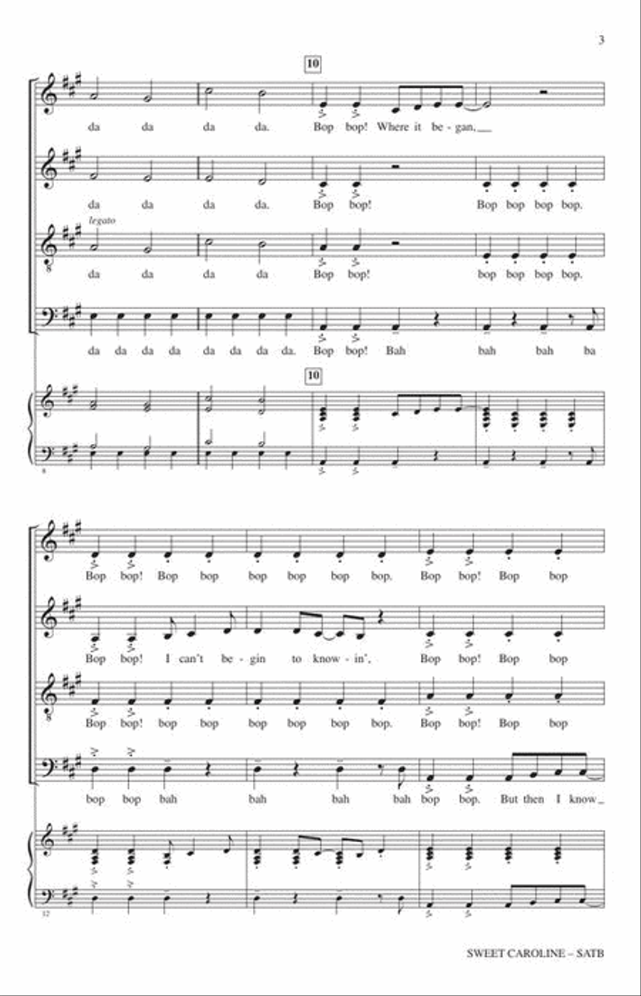 Sweet Caroline Sweet Caroline 4-Part scores gallery preview page 4