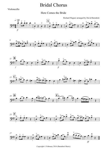 Bridal Chorus "Here Comes The Bride" for Cello and Piano image number null