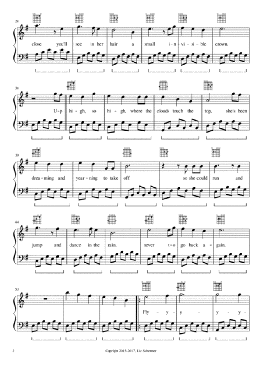 Up High Up High Piano, Vocal, Guitar scores gallery preview page 2