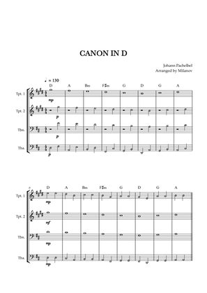 Book cover for Canon in D | Pachelbel | Brass quartet