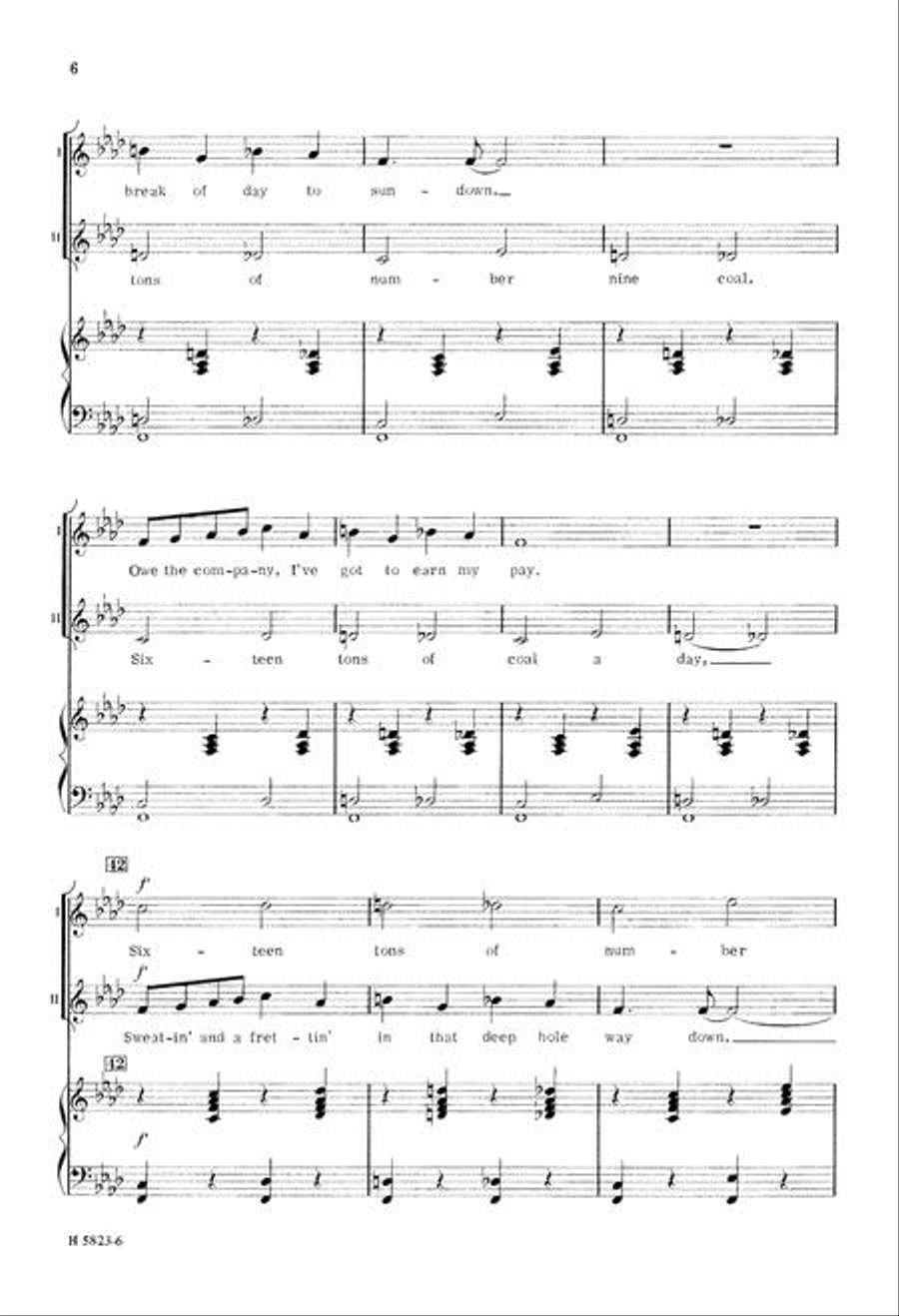 Sixteen Tons 2-Part scores gallery preview page 6
