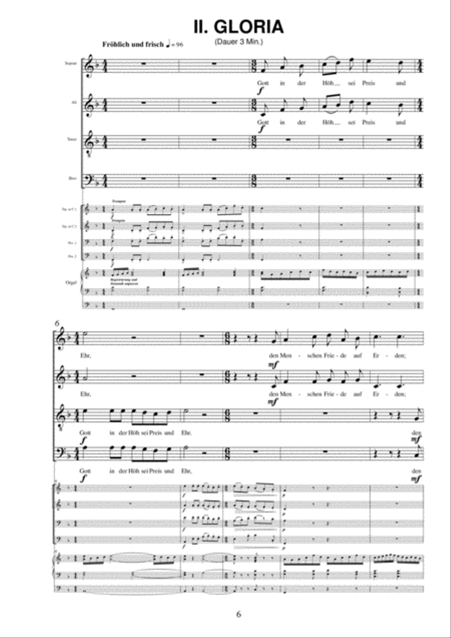 Small solemn mass for choir brass quartet and organ 4-Part scores gallery preview page 6