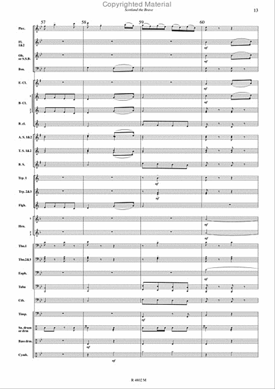Scotland The Brave Concert Band scores gallery preview page 14