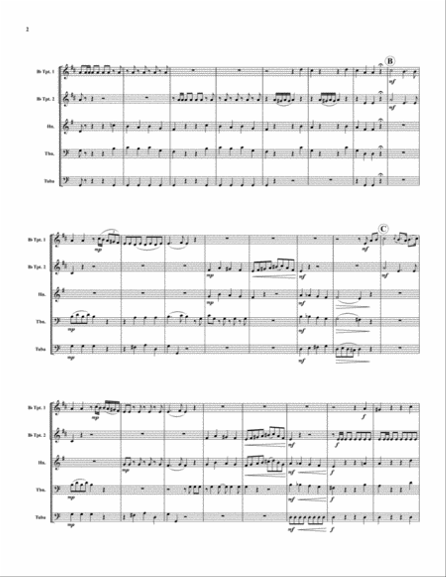 Sonata in C Major Brass Quintet scores gallery preview page 3