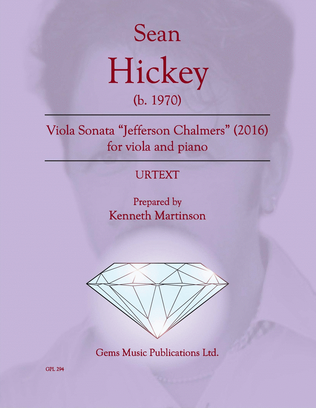 Book cover for Viola Sonata "Jefferson Chalmers" (2016)