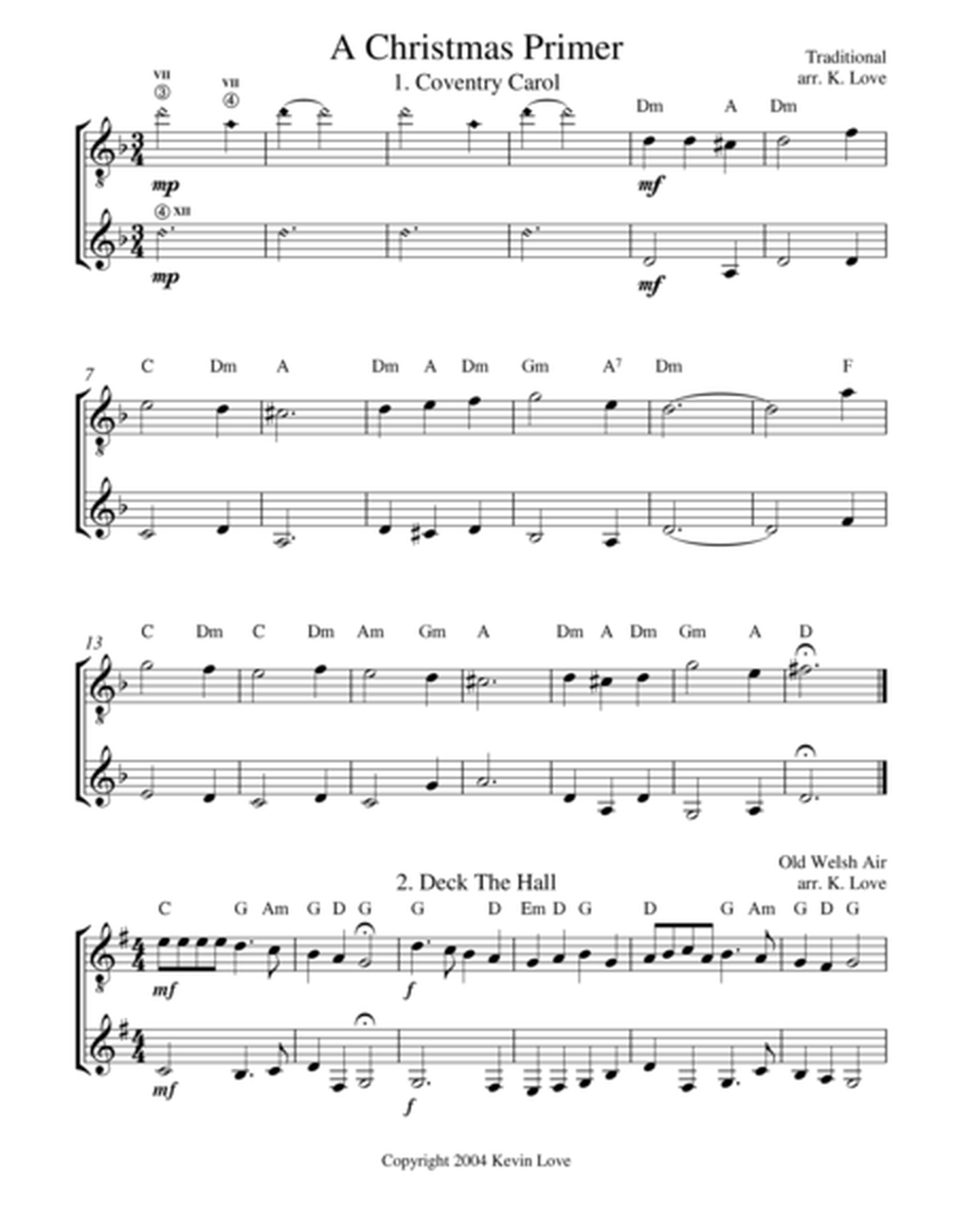 A Christmas Primer (Guitar Duo) - Score and Parts image number null