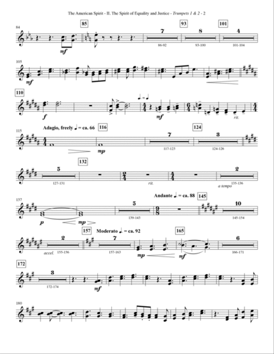 The American Spirit - Bb Trumpet 1,2 Choir scores gallery preview page 5