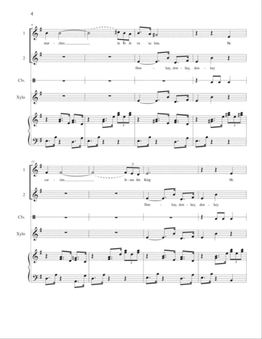 Donkey, Donkey, Donkey [Unison/Two-Part Treble] SA scores gallery preview page 4