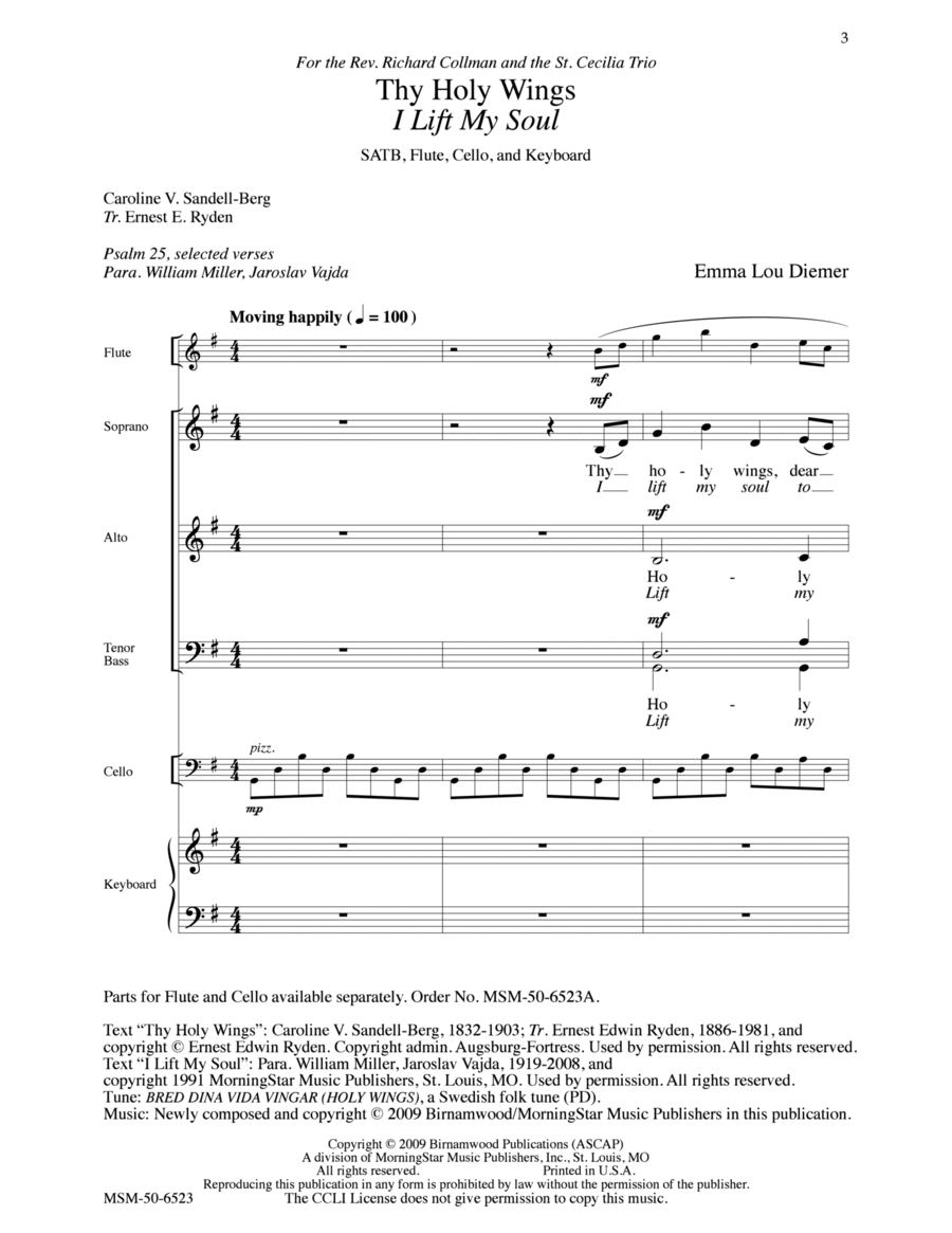 Thy Holy Wings 4-Part scores gallery preview page 1