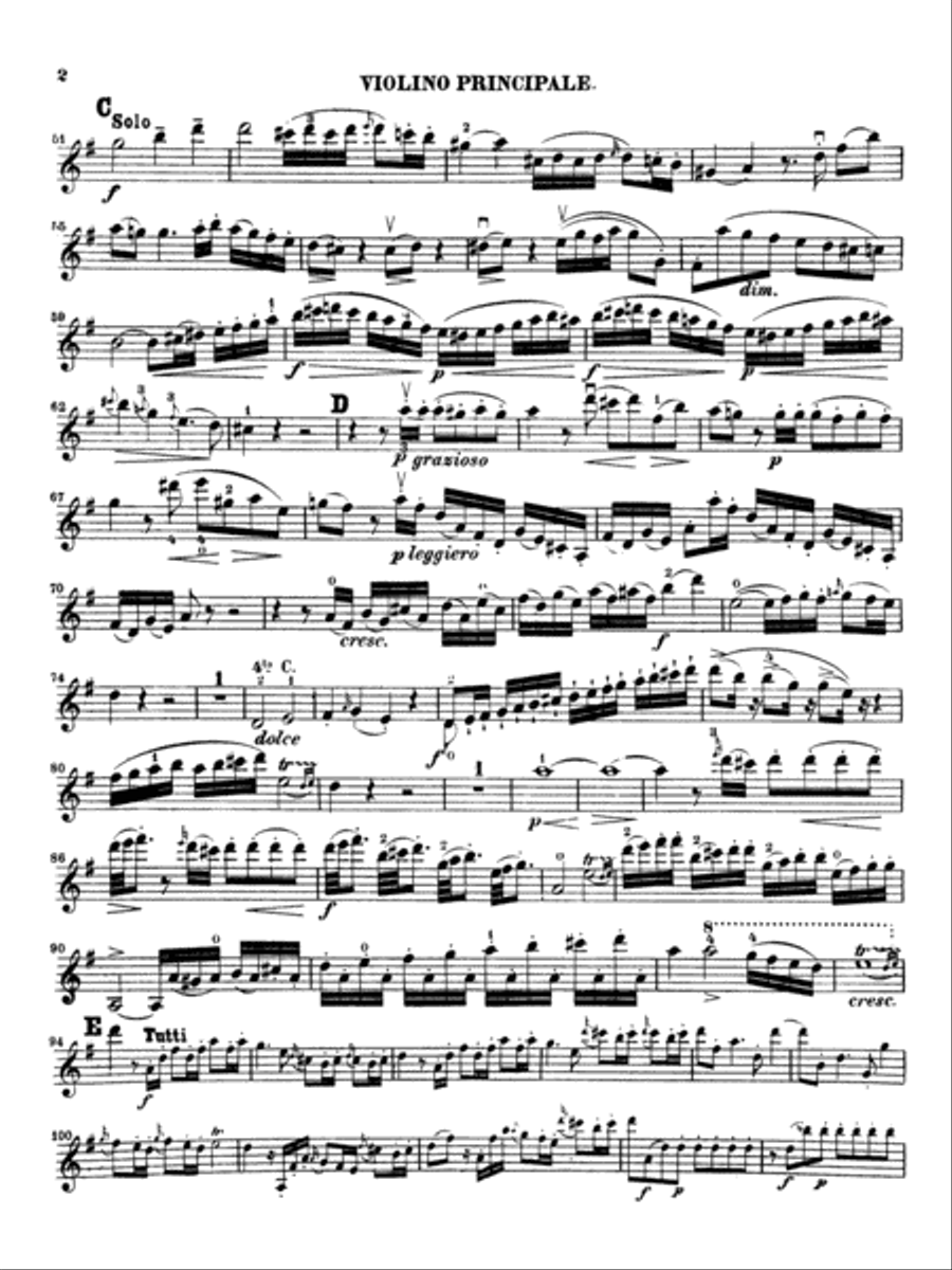 Mozart: Violin Concerto No. 3 in G Major, K.216 Violin Solo scores gallery preview page 2