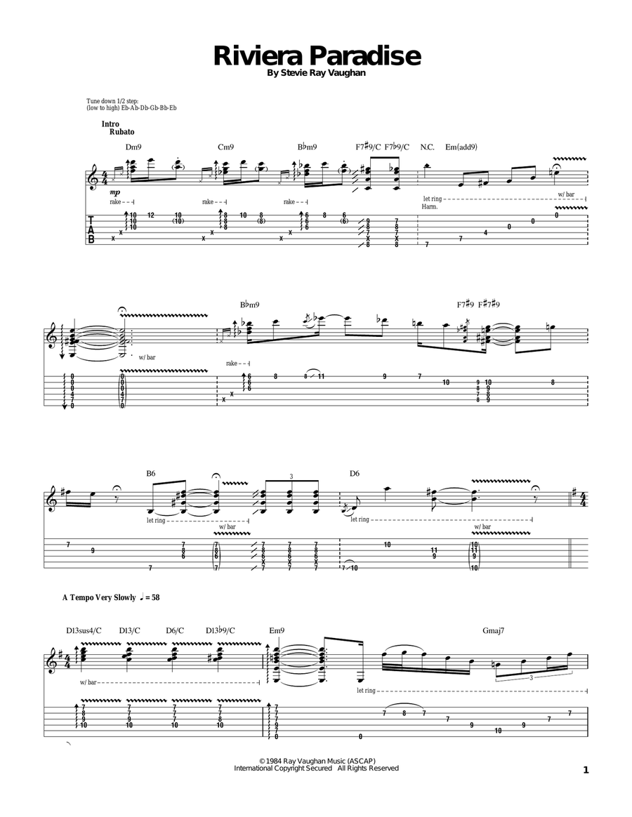 Riviera Paradise Acoustic Guitar scores gallery preview page 1