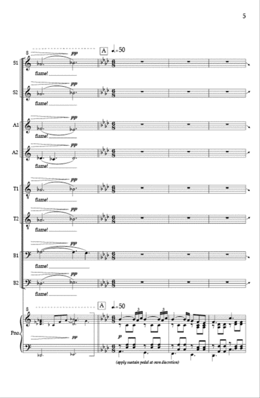 Across the Vast, Eternal Sky (Vocal Score) SSAATTBB scores gallery preview page 4