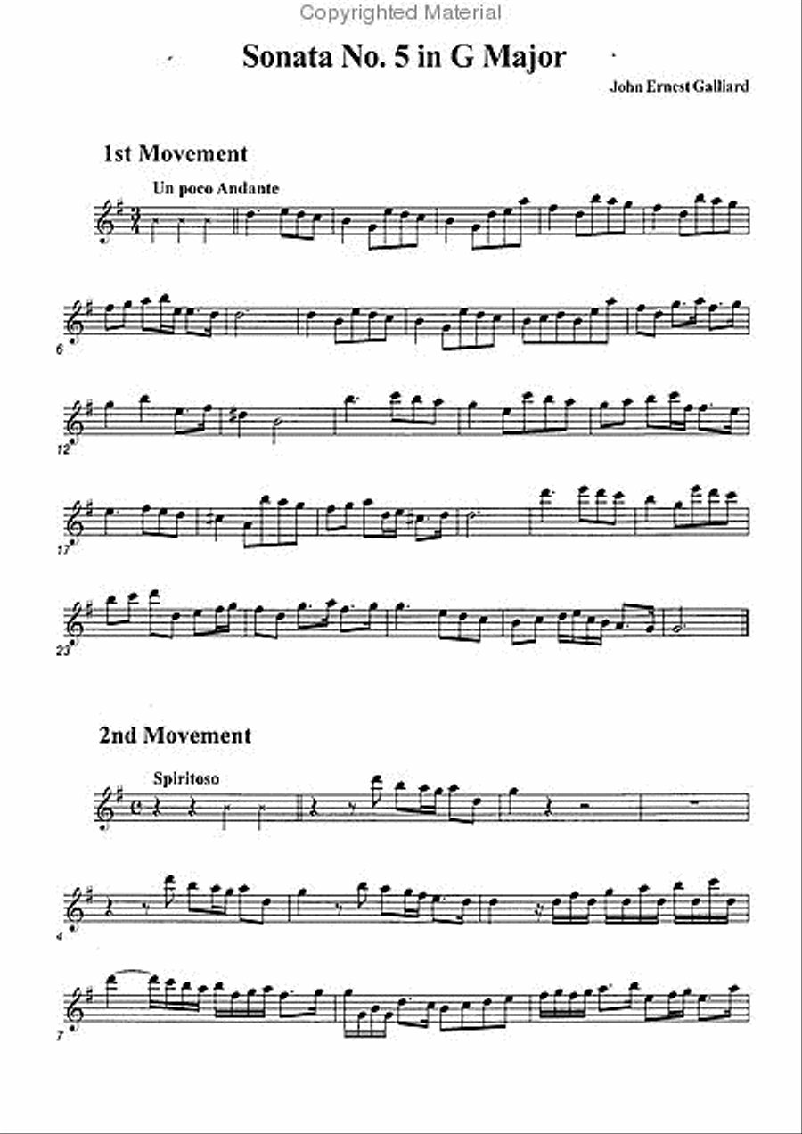Sonata in G Major, Op. 1-5 Alto Recorder scores gallery preview page 2
