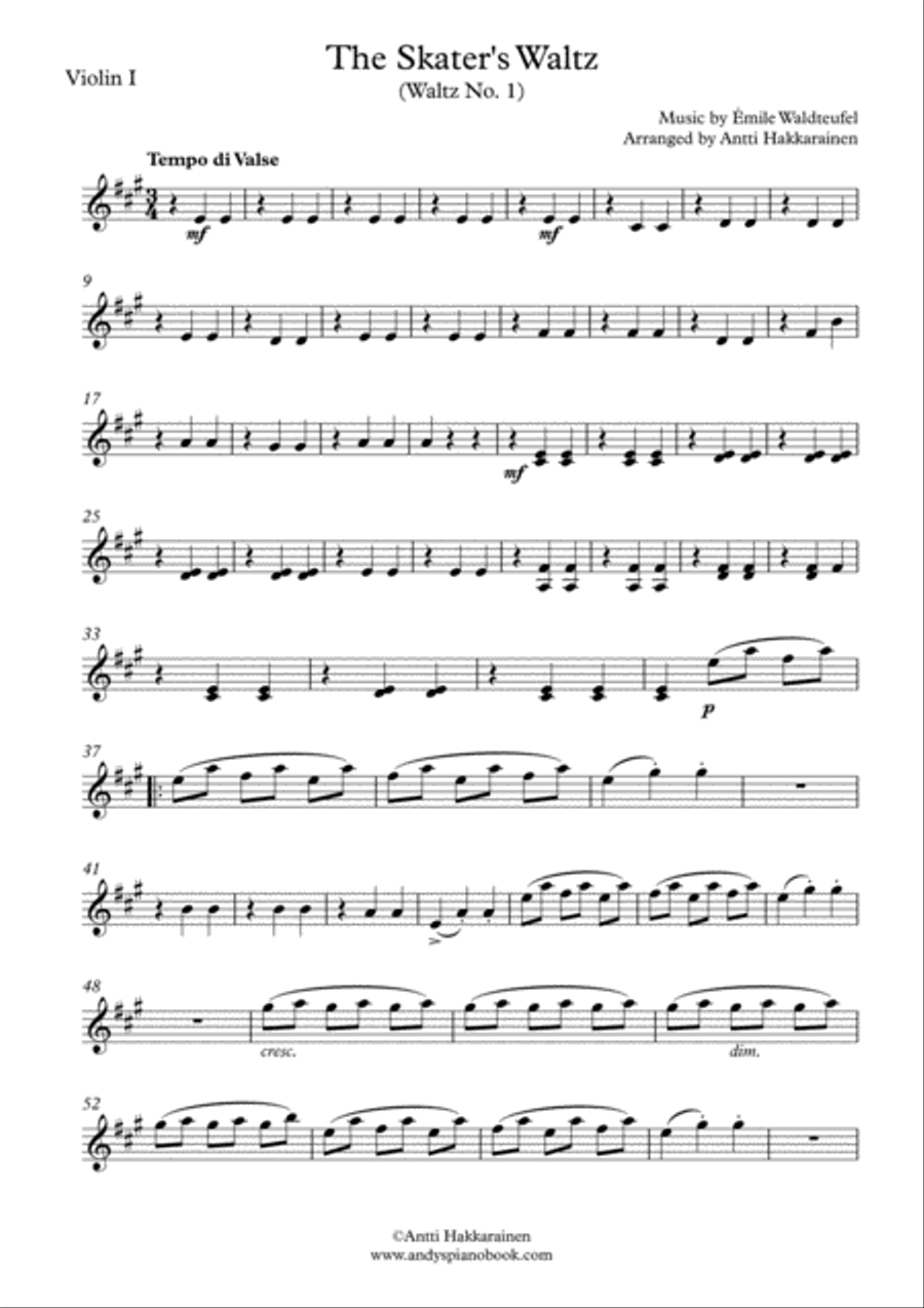 The Skater's Waltz - String Quartet String Quartet scores gallery preview page 6
