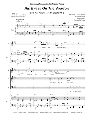 Book cover for His Eye Is On The Sparrow (with "The King Of Love My Shepherd Is") (Vocal Quartet - (SATB)