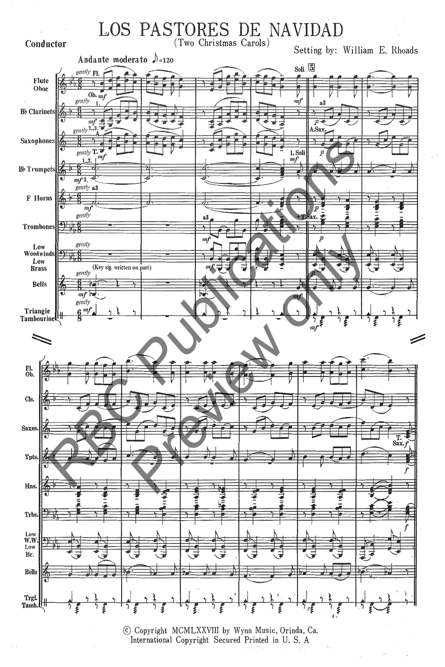 Los Pastores De Navidad (Score) Concert Band scores gallery preview page 2