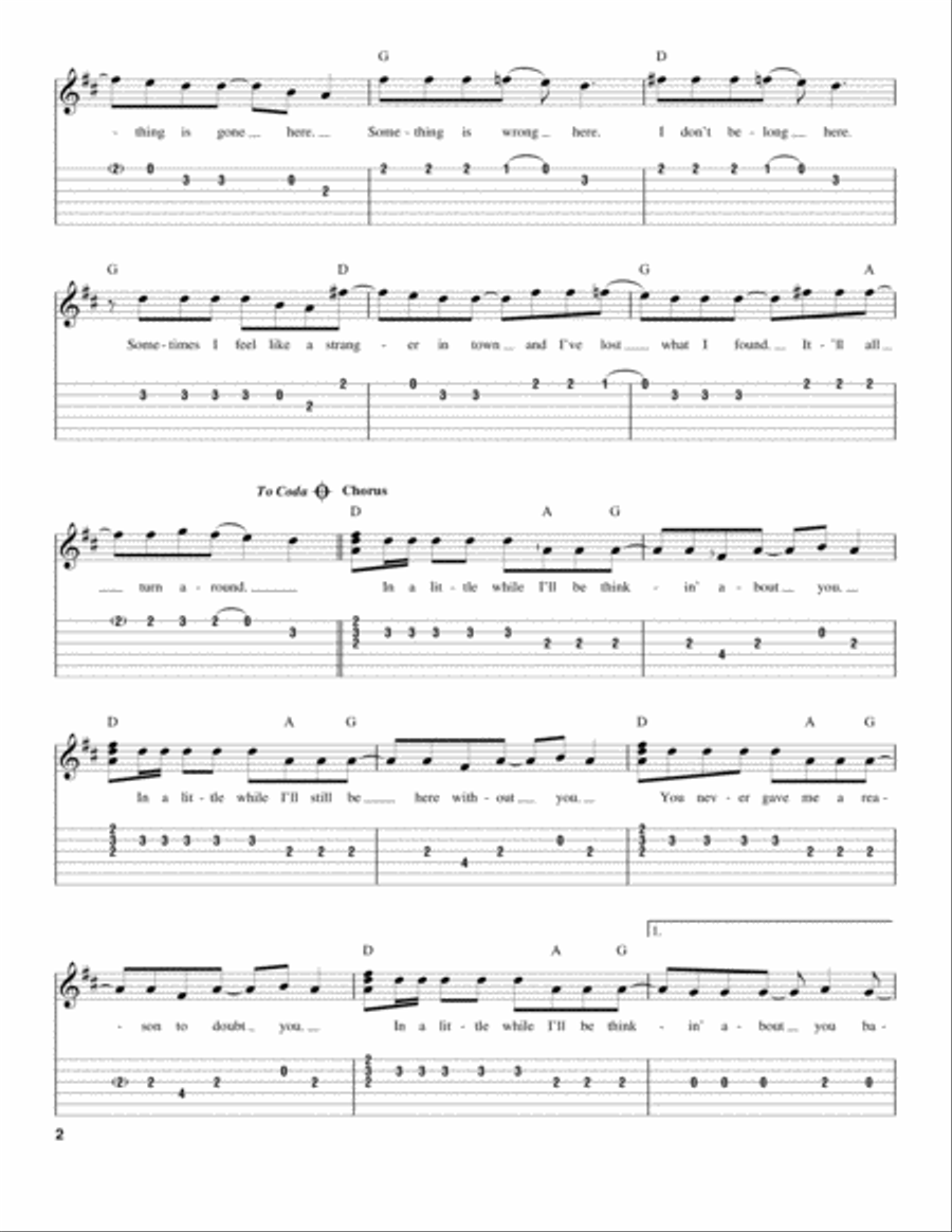 In A Little While Acoustic Guitar scores gallery preview page 2