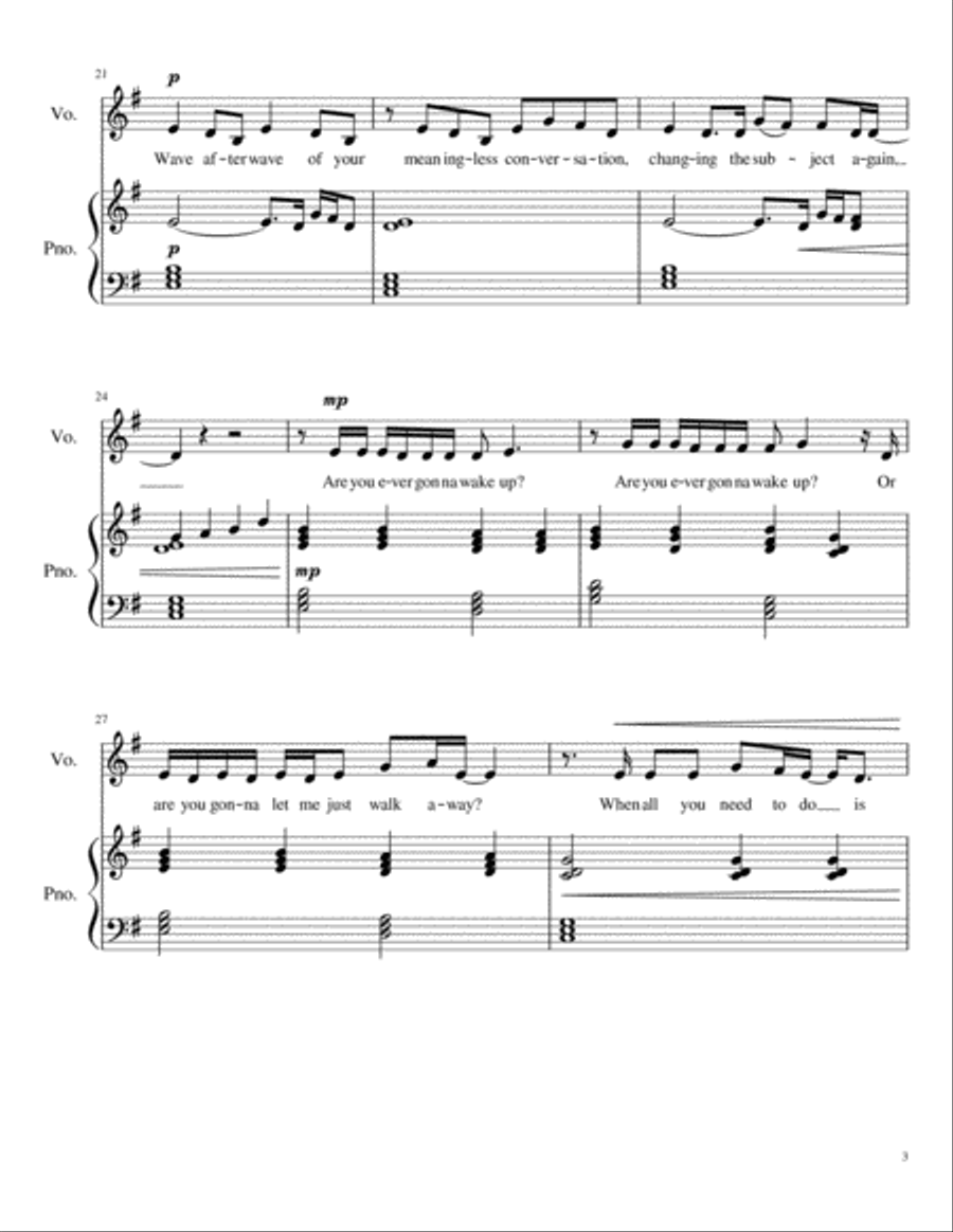 Talk To Me Piano, Vocal, Guitar scores gallery preview page 3