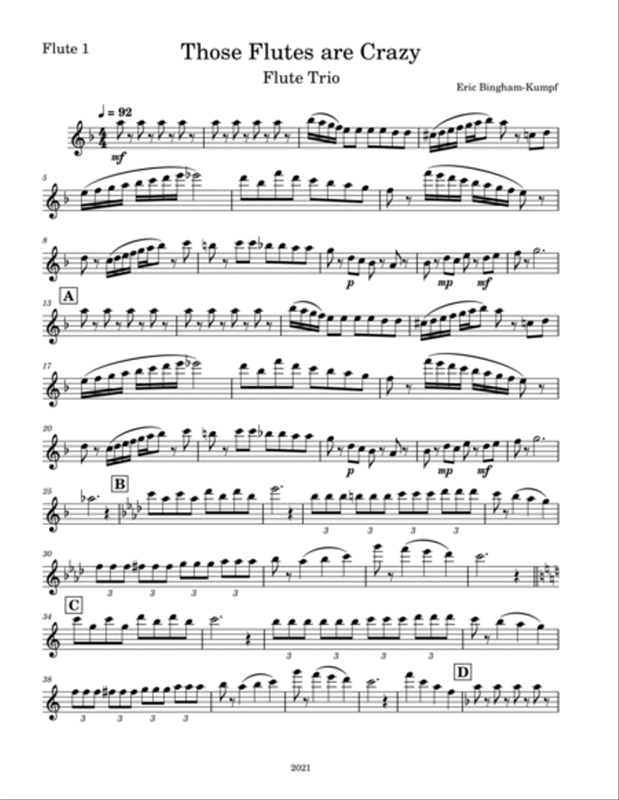 Those Flutes are Crazy Those Flutes are Crazy Woodwind Trio scores gallery preview page 6