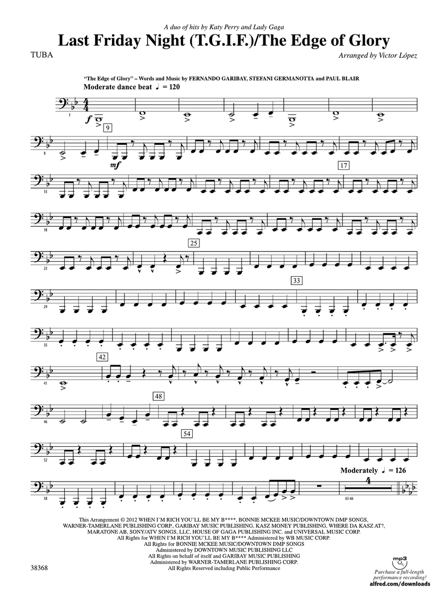 Last Friday Night (T.G.I.F) / The Edge of Glory: Tuba