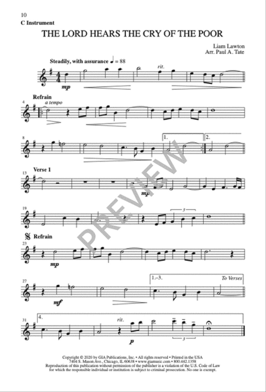 The Lord Hears the Cry of the Poor 4-Part scores gallery preview page 11