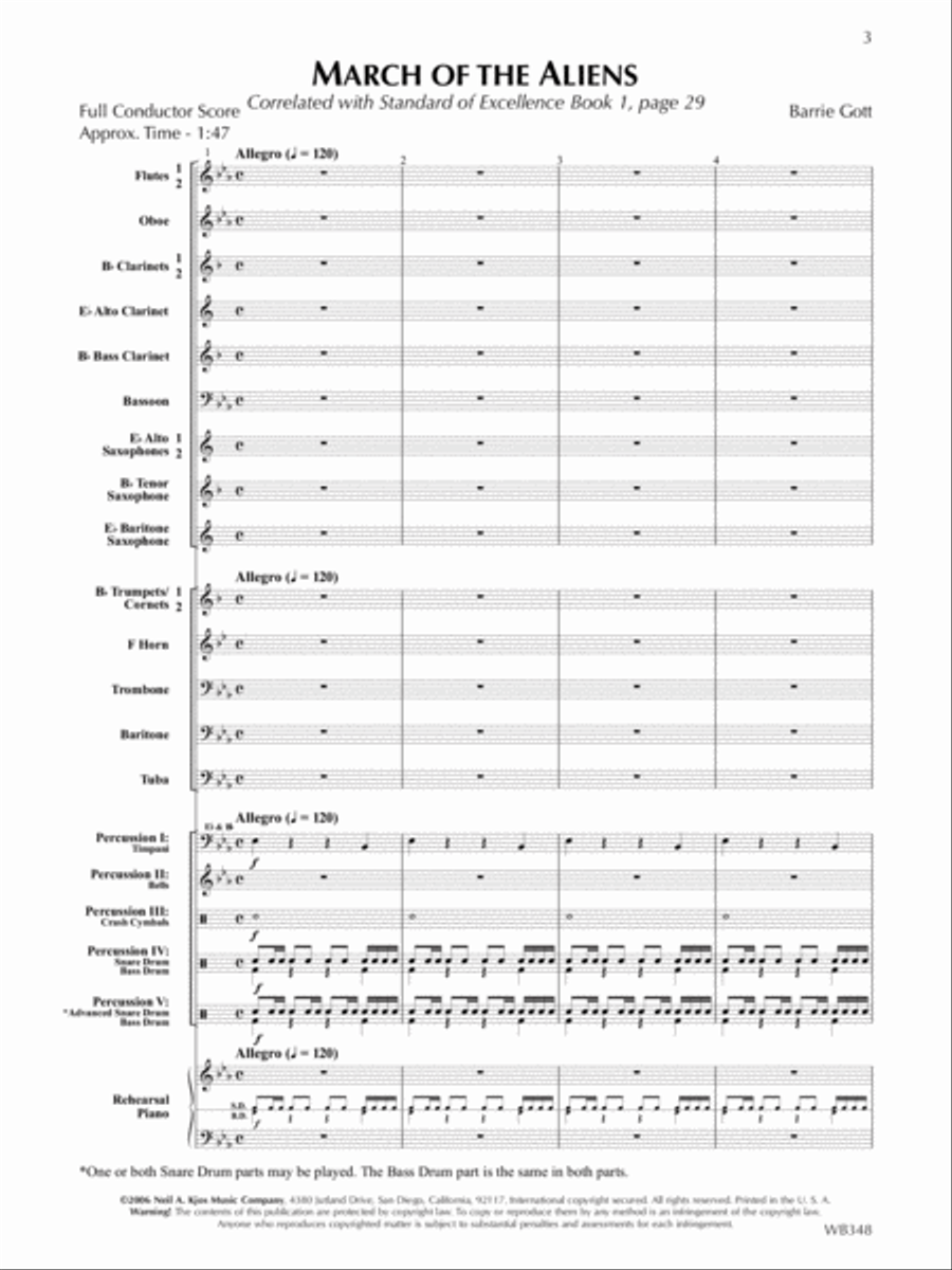 March of the Aliens Concert Band scores gallery preview page 3