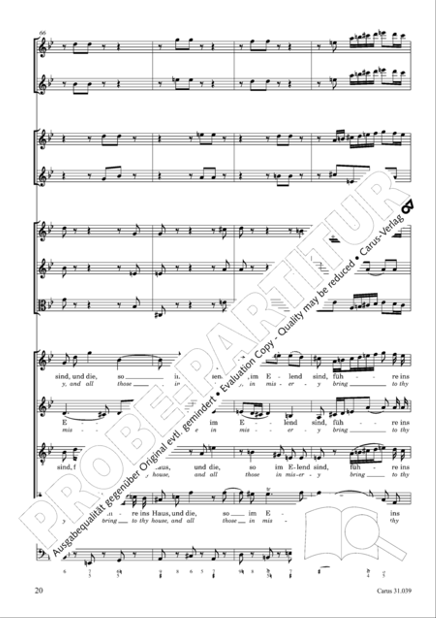 Give the hungry ones thy bread (Brich dem Hungrigen dein Brot) 4-Part scores gallery preview page 20