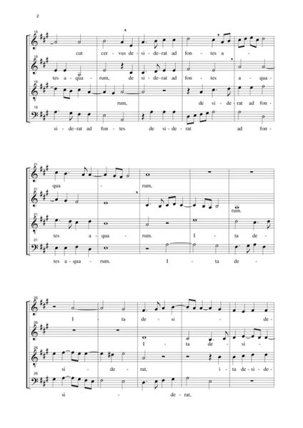 SICUT CERVUS - SATB Choir - Palestrina - Score Only image number null