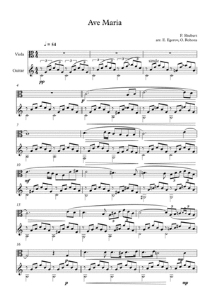 Ave Maria, Franz Schubert, For Viola & Guitar