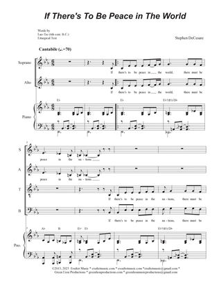 Book cover for If There's To Be Peace In The World (Vocal Quartet - (SATB)