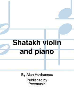 Book cover for Shatakh violin and piano