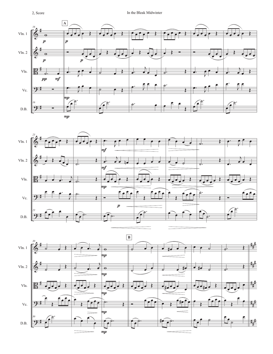 In the Bleak Midwinter String Orchestra scores gallery preview page 2