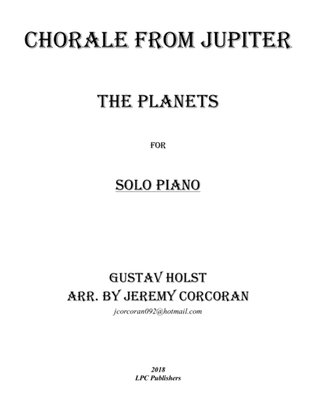 Book cover for Chorale from Jupiter for Solo Piano