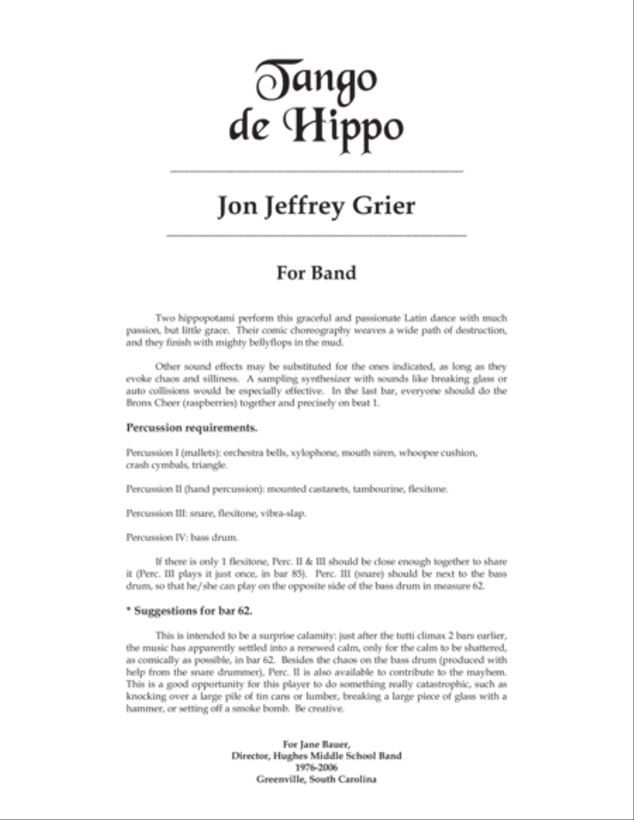 Tango de Hippo Concert Band scores gallery preview page 2