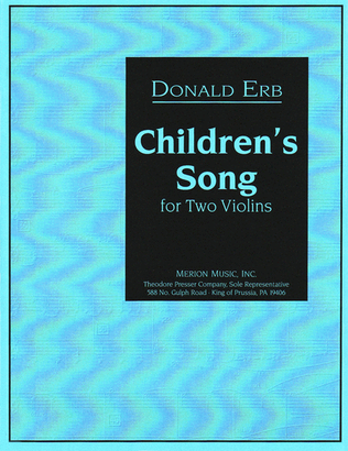 Book cover for Children's Song