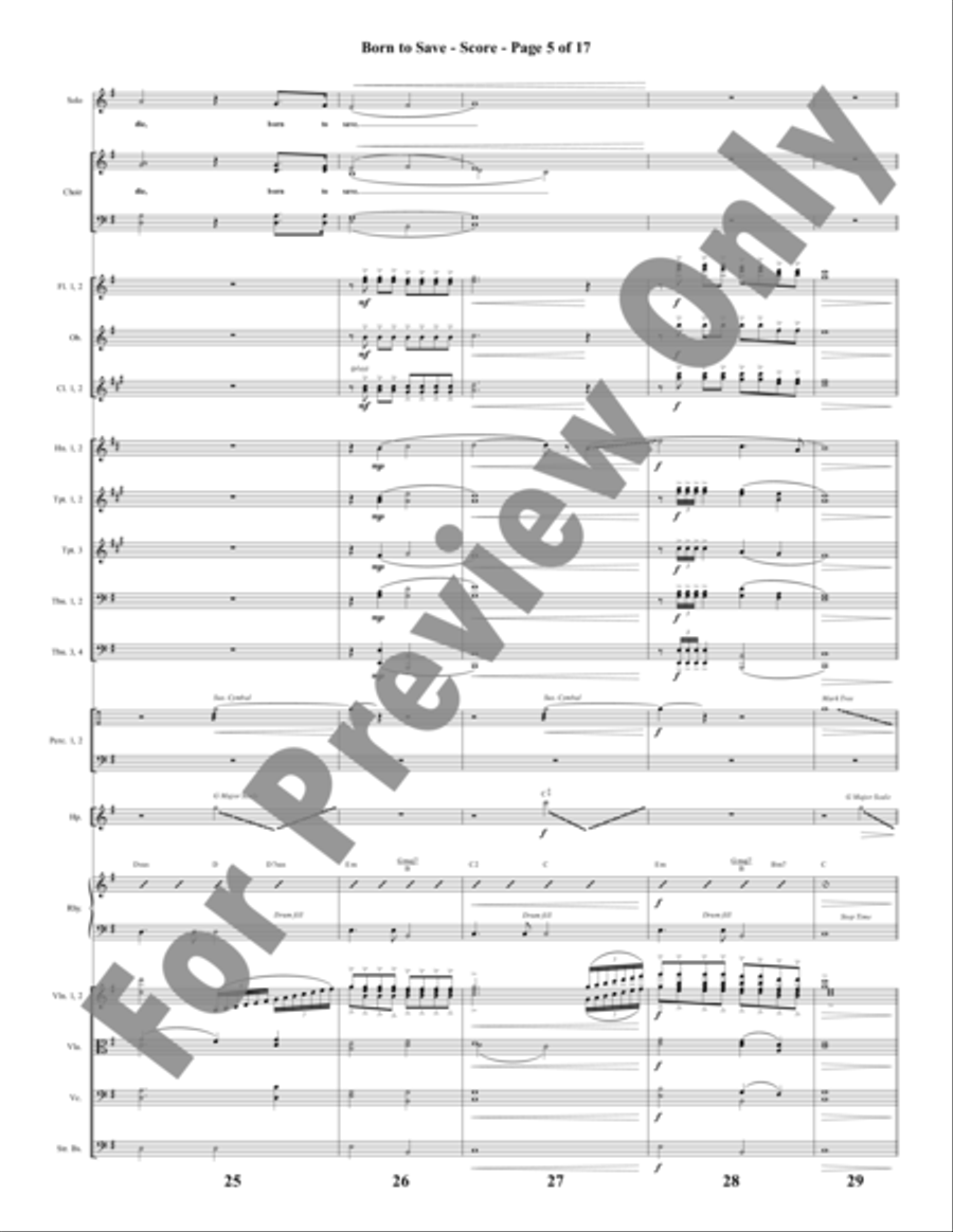 Born to Save - Orchestration Choir scores gallery preview page 6