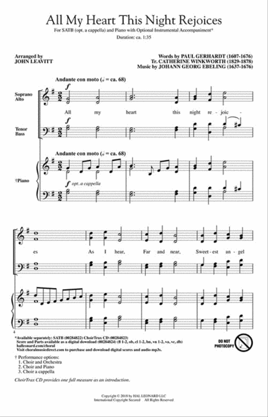 All My Heart This Night Rejoices A Cappella scores gallery preview page 2