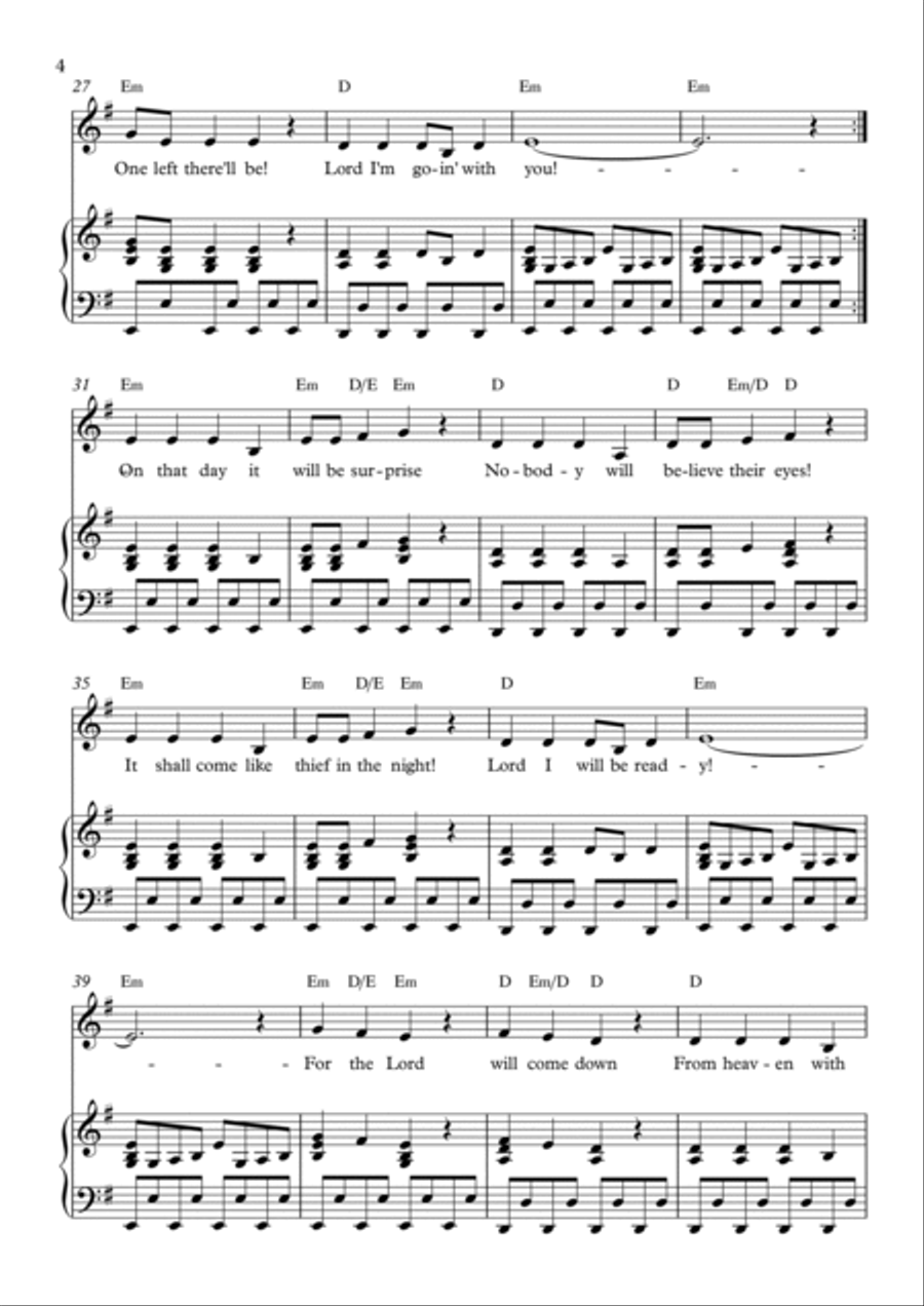 Lord I'm Goin' With You! Lord I'm Goin' With You! Voice scores gallery preview page 4