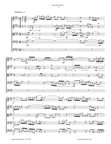 BACH: Six English Suites Complete BWV 806-811 for String Orchestra image number null