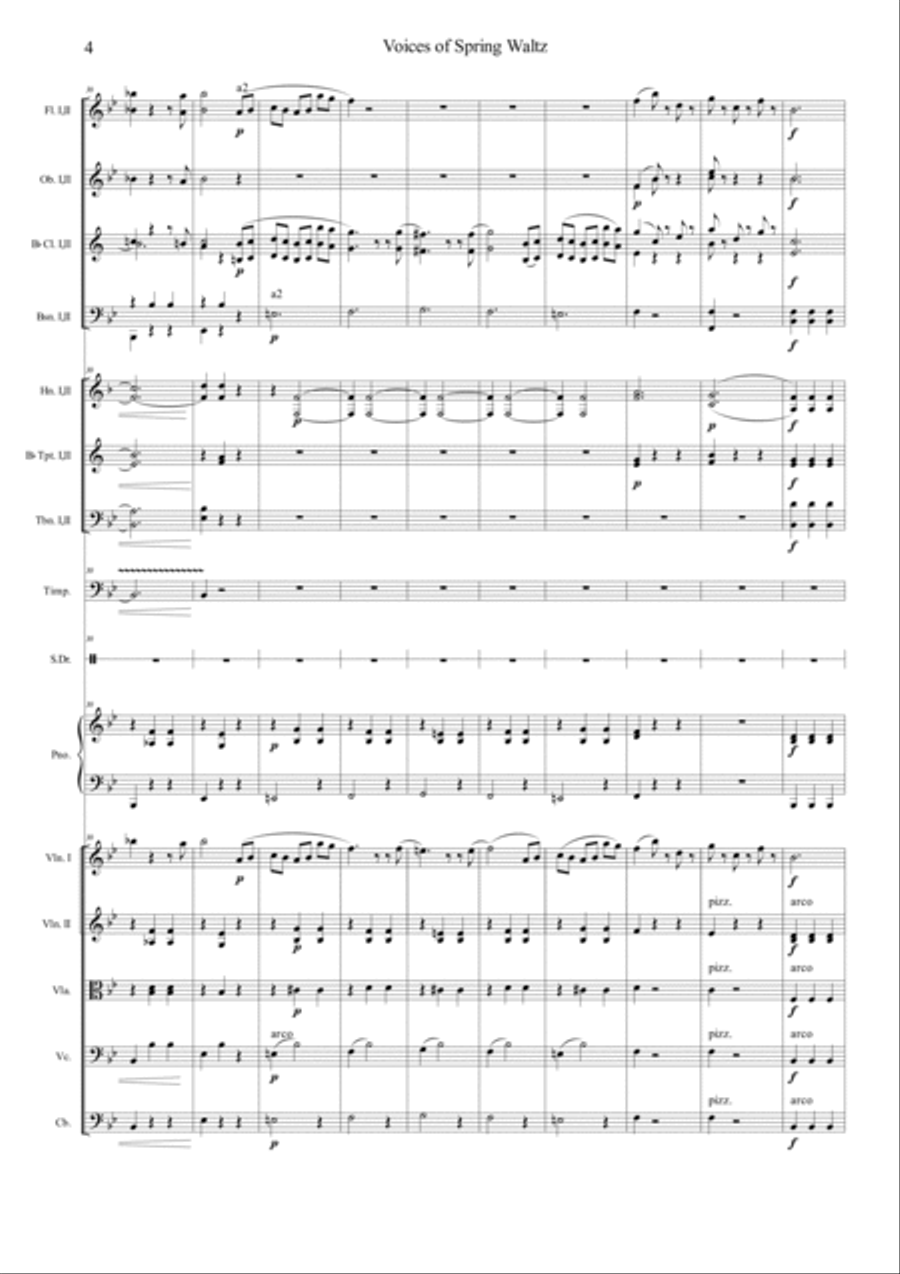 Voice of Spring Waltz Orchestra scores gallery preview page 4