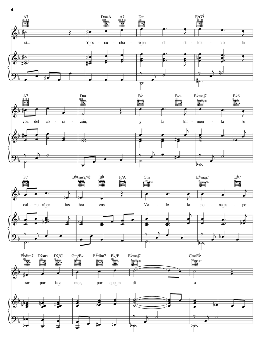 Un Dia Llegara Piano, Vocal, Guitar scores gallery preview page 4