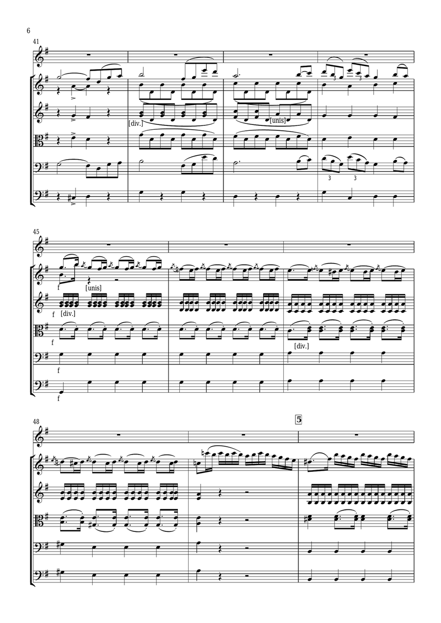 Mercadante - Concerto in Eminor for Flute and String Orchestra Chamber Orchestra scores gallery preview page 6
