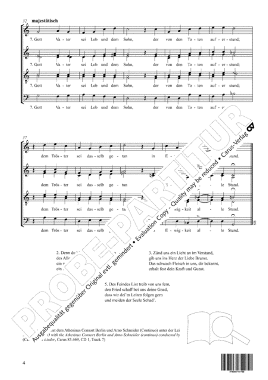 Come, Holy Ghost, our souls inspire (Komm, Gott Schopfer, Heiliger Geist) 4-Part scores gallery preview page 5