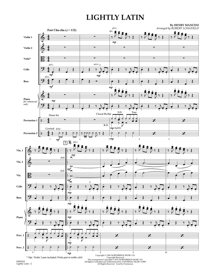 Lightly Latin - Conductor Score (Full Score) Orchestra scores gallery preview page 2